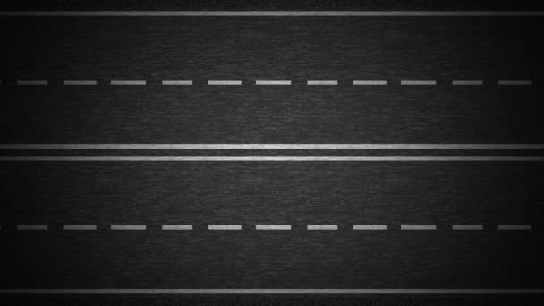 Порожня сучасна асфальтова дорога з білими розмітками ввечері — стокове відео