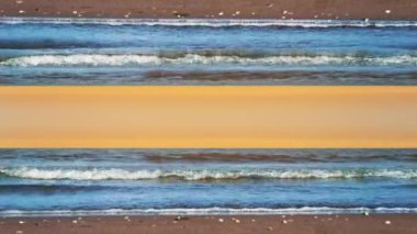 Dalgalı gök mavisi okyanusun kopyaları.