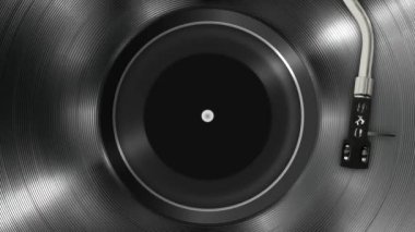 Tabak, iğne çalma müziğiyle vintage turntable üzerinde döner