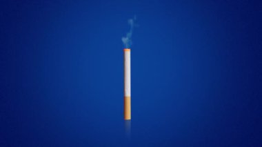 Sigara koyu mavi dumanı filtrelemek için yanar.