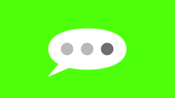 Bańka dialogowa z szarymi kropkami jako symbol wiadomości tekstowej — Wideo stockowe