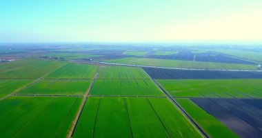 Sulama kanalları sınırsız yeşil filizlenme alanlarını böler