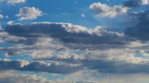 Skyscape cu formațiuni masive de nori pufoși de ploaie — Videoclip de stoc