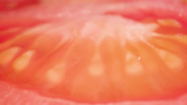 Red interior of a tomato — Stock Video