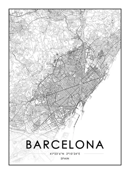 Barcelona Street Map Wall Art — Stock fotografie