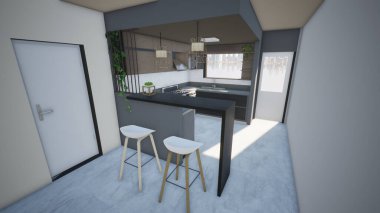 Modern mutfak evi barı