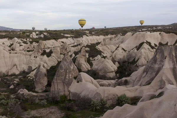 Welterbe, Kappadokien, Goereme, Türkei. Luftballons über Goreme, Kappadokien — Stockfoto