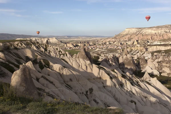 Património Mundial, Capadócia, Goereme, Turquia. Balões sobre Goreme, Capadócia — Fotografia de Stock