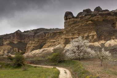 Türkiye'de Kapadokya güzel kaya oluşumu