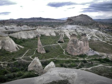 Türkiye'de Kapadokya güzel kaya oluşumu