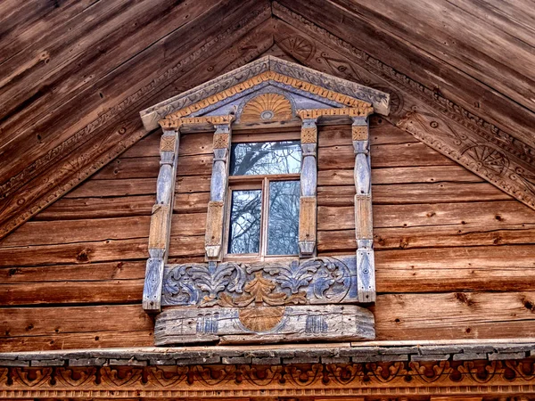 Staré Dřevěné Domy Ulicích Ruských Měst — Stock fotografie