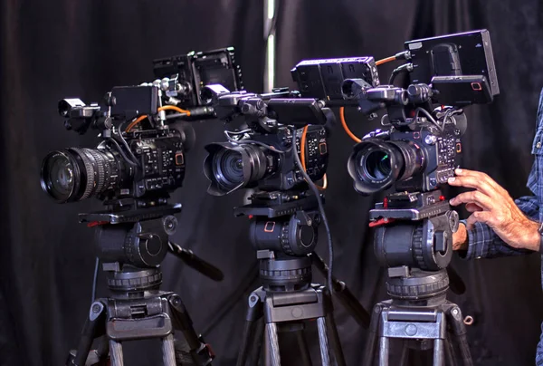 tv camera in the studio of the culinary program.