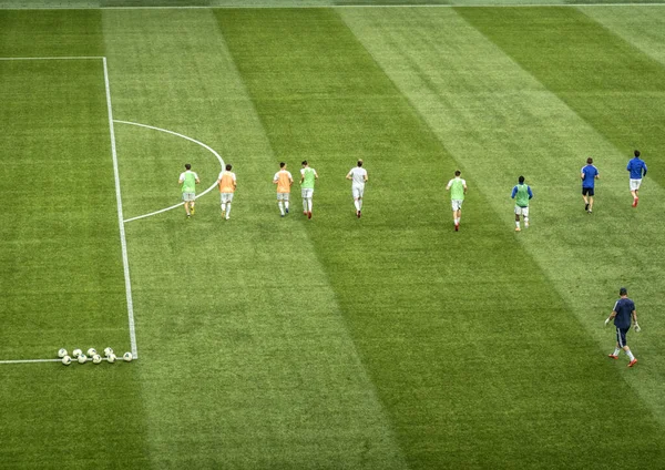 Fútbol Campo Fútbol Vacío Antes Del Partido — Foto de Stock