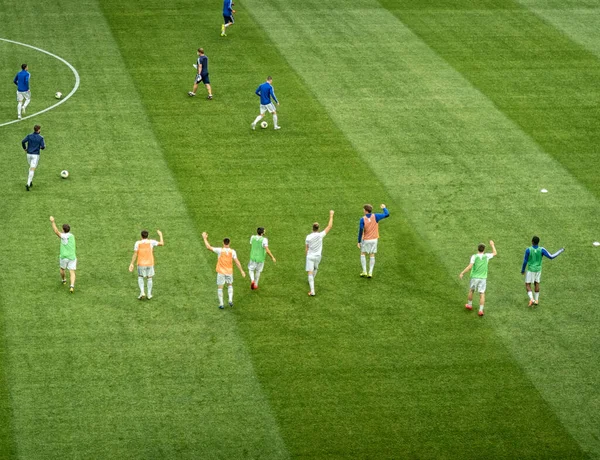 Fútbol Campo Fútbol Vacío Antes Del Partido — Foto de Stock