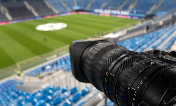 Cámara Televisión Estadio Fútbol — Foto de Stock