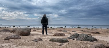 St. Petersburg 'un banliyölerindeki Finlandiya Körfezi' nin güzel manzarası.