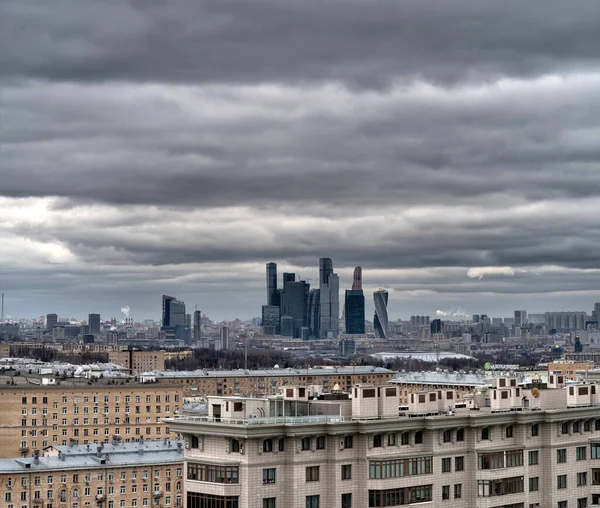 Vista Aérea Paisaje Urbano Moscú Rusia Temporada Verano Hora Del —  Fotos de Stock