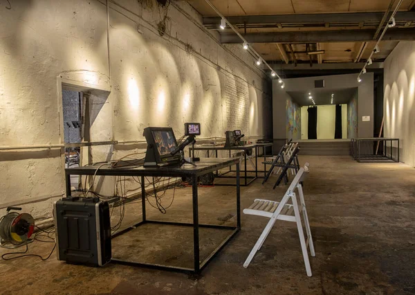 Câmera Vídeo Teatro Transmissão Gravação Com Equipamentos Digitais — Fotografia de Stock