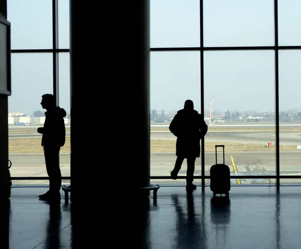 Moderno Aeroporto Internazionale Durante Tramonto Concetto Viaggio Emotivo Tutto Mondo — Foto Stock