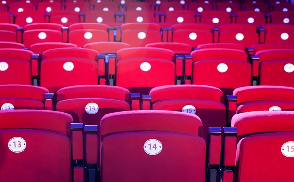 Beautiful Theater Interior Soft Armchairs Auditorium Chandeliers Foyer — Foto Stock