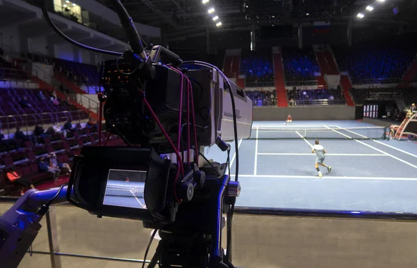 Tenis Yayını Için Kamerası — Stok fotoğraf