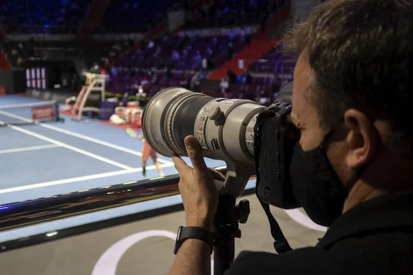 Camera Broadcast Tennis — 图库照片