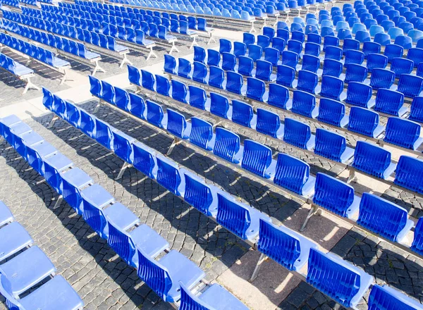 Asientos Silla Azul Una Sala Conferencias Vacía —  Fotos de Stock