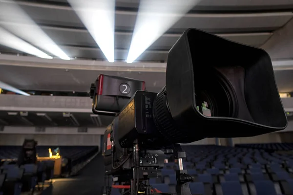 Professionele Digitale Videocamera Camera Een Concertzaal — Stockfoto