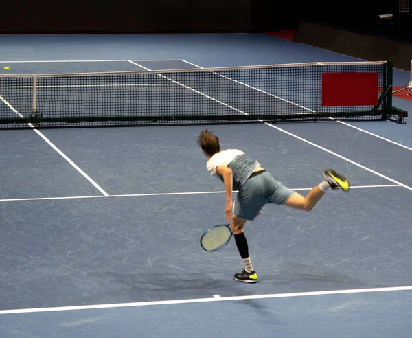 Tennis Player Match Reaching Get Drop Shot — Stock Photo, Image