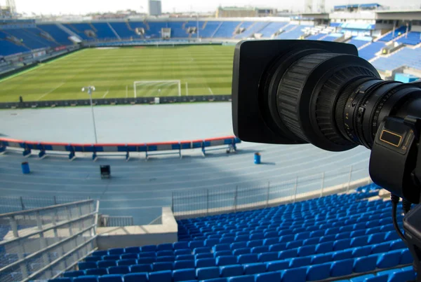 Telecamera Nello Stadio Calcio Prima Della Partita — Foto Stock