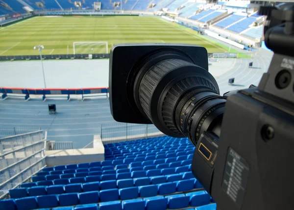 Telecamera Nello Stadio Calcio Prima Della Partita — Foto Stock