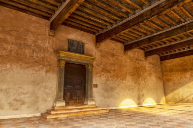 Verona şehrinin güzel hava manzarası. VERONA, ITALY.