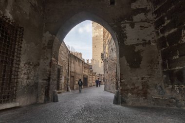 Verona şehrinin güzel hava manzarası. VERONA, ITALY.