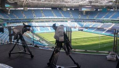 Stadyumdaki televizyon kamerası. EURO 2020