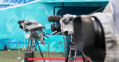 Stadyumdaki televizyon kamerası. EURO 2020