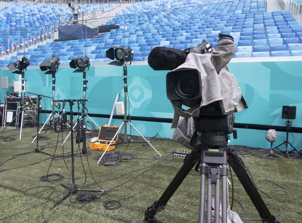 Videocamera Nello Stadio Euro 2020 — Foto Stock