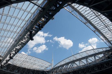 Maçtan önce boş Stadio 'nun iç görünümü. EURO 2020