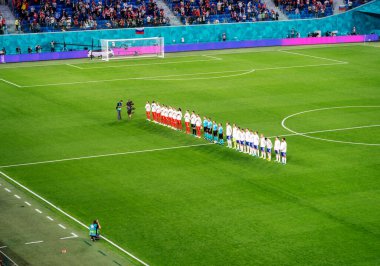 Maçtan önce boş Stadio 'nun iç görünümü. EURO 2020