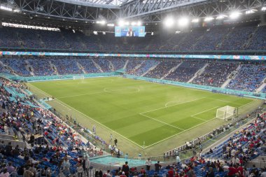 Maçtan önce boş Stadio 'nun iç görünümü. EURO 2020