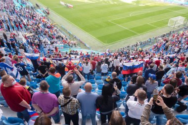 Maçtan önce boş Stadio 'nun iç görünümü. EURO 2020