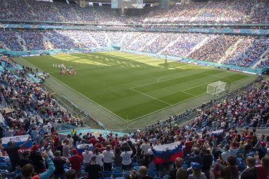 Maçtan önce boş Stadio 'nun iç görünümü. EURO 2020