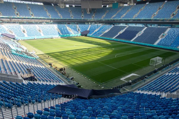 Vista Interior Estádio Vazio Antes Partida Euro 2020 — Fotografia de Stock