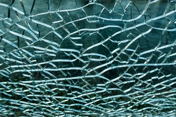 Grandes Fissures Sur Verre Trempé Modèle Fenêtre Verre Trempé Cassé — Photo