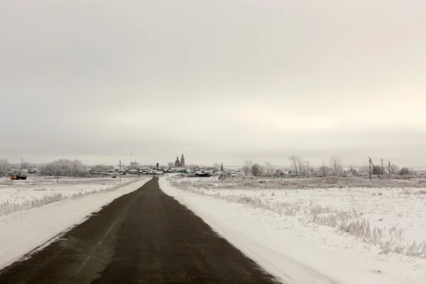 Δρόμος το χειμώνα — Φωτογραφία Αρχείου