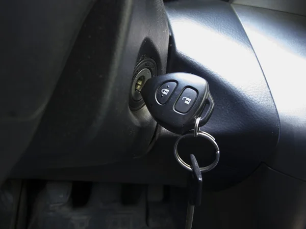 Close-up van auto knop. — Stockfoto