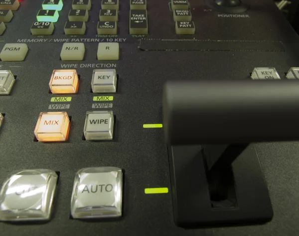 Button on the control panel television equipment — Stock Photo, Image