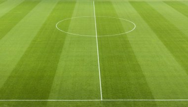 bir futbol sahası, bir genel planı