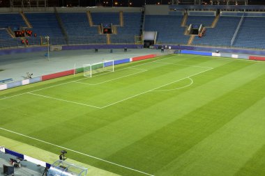 bir futbol sahası, bir genel planı