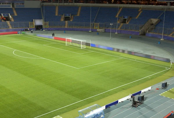 bir futbol sahası, bir genel planı