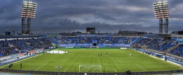 Bir futbol sahası, bir genel planı — Stok fotoğraf